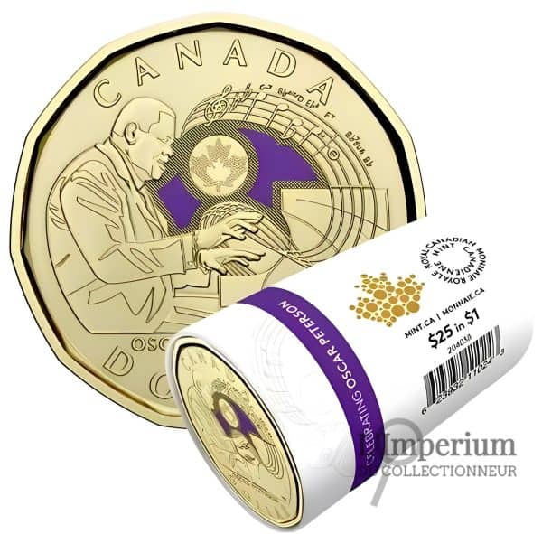 Canada - Rouleau Spécial de 1$ colorés 2022 Hommage à Oscar Peterson - B.UNC