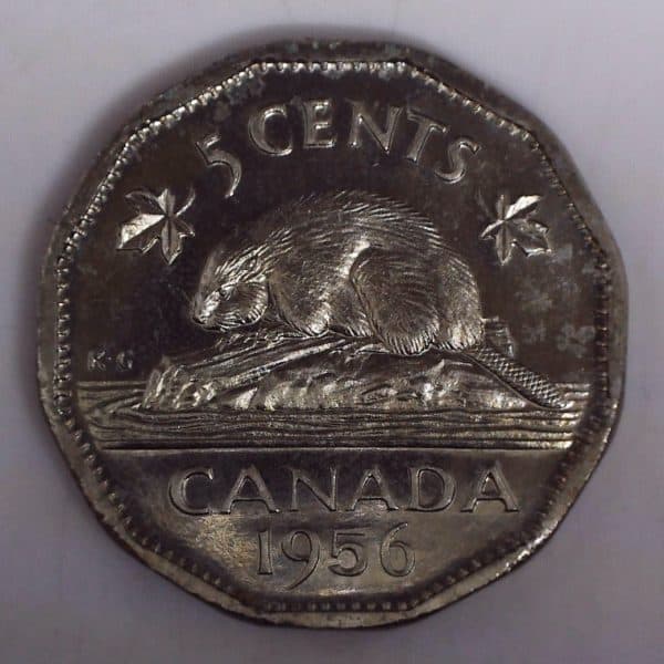 1956 Canada 5 Cents NBU