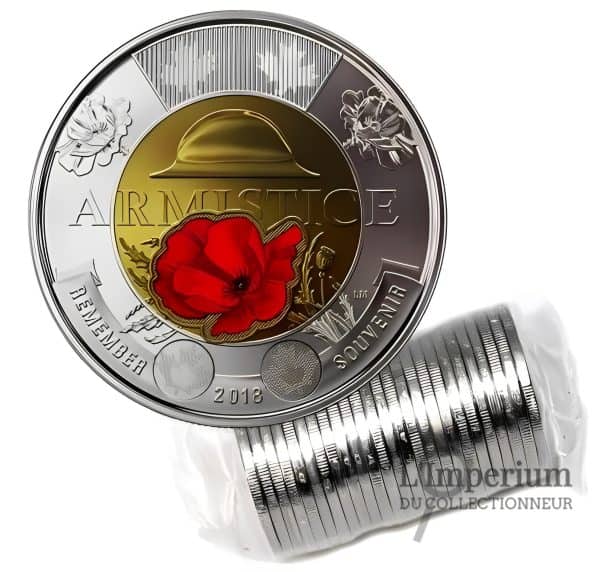 Canada Rouleau Original de 2 dollars 2018 Armistice Couleur