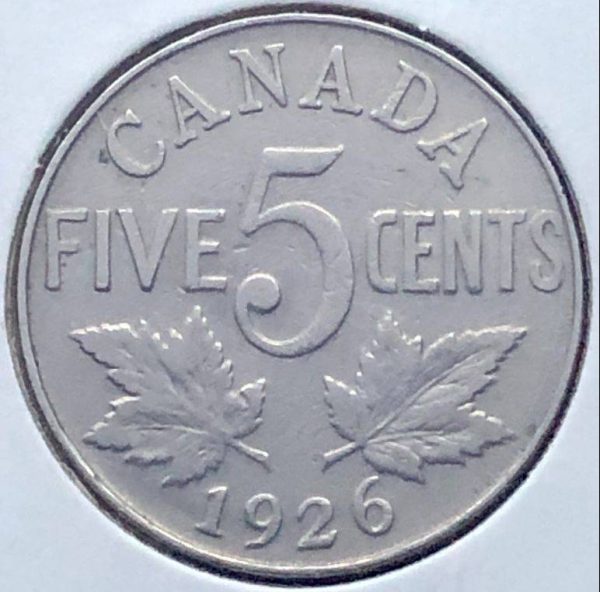 Canada - 5 Cents 1926 6 Près - Circulé