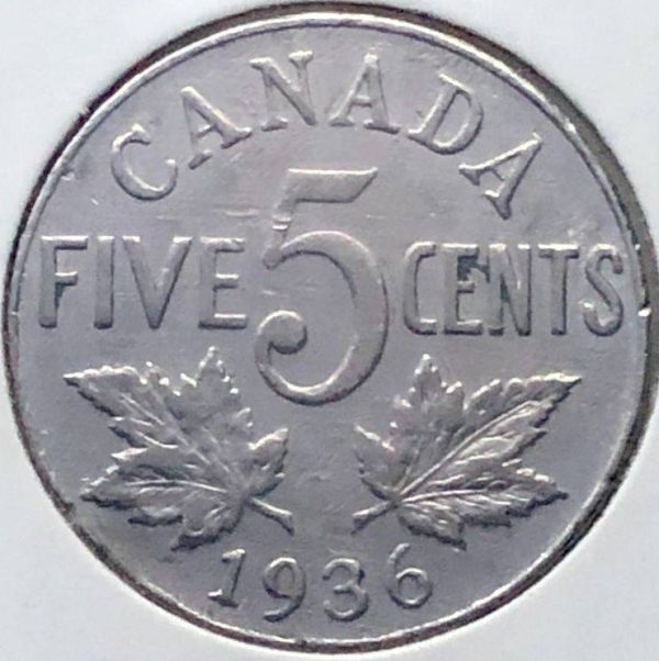 Canada - 5 Cents 1936 - Circulé