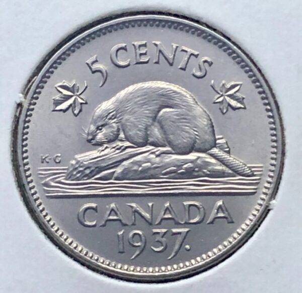 Canada - 5 Cents 1937 Dot - UNC