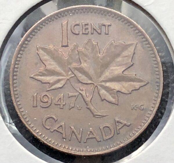 Canada - 1 Cent 1947 - 7 Pointu - Feuille D'érable - Circulé