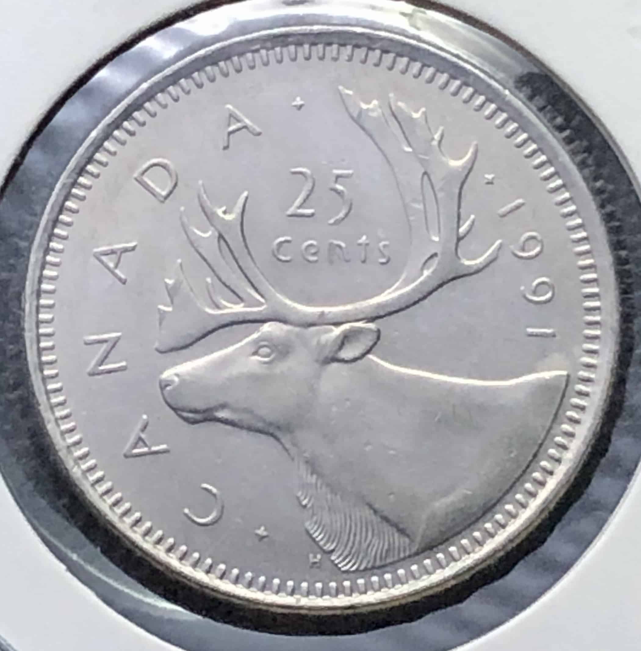 1991 Canada 25 Cents B.Unc
