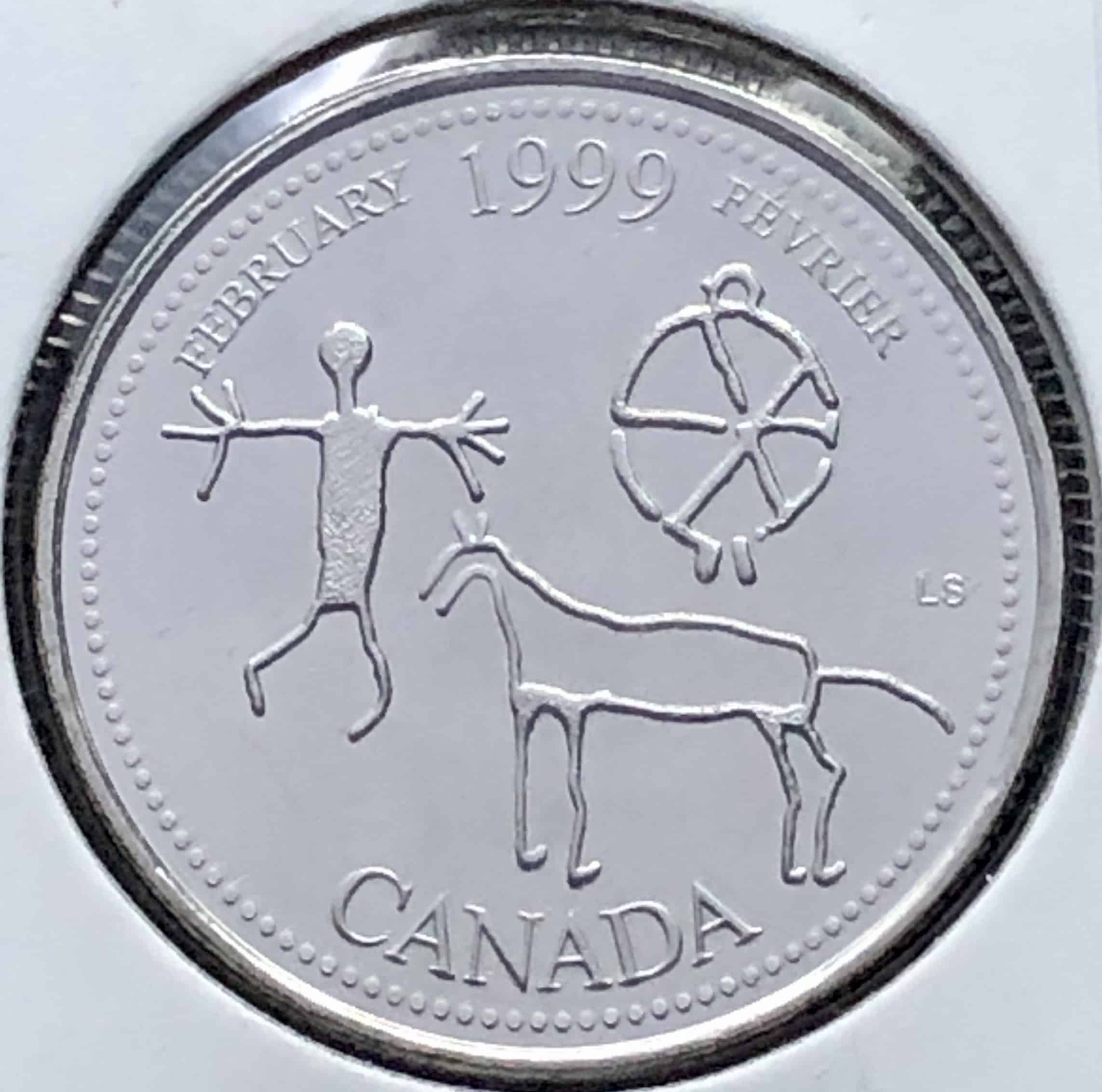Canada - 25 Cents 1999 Gravé dans la Pierre Février - B.UNC