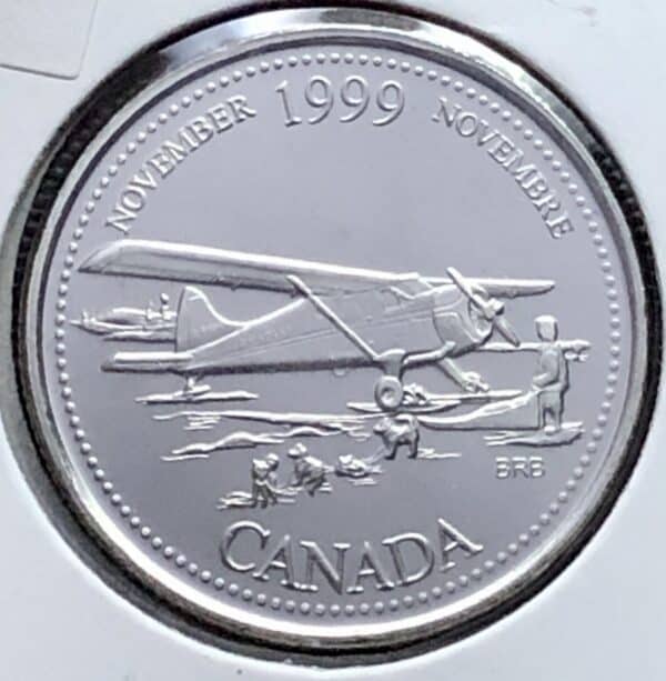 Canada - 25 Cents 1999 L'Avion ouvre le Nord Novembre - B.UNC