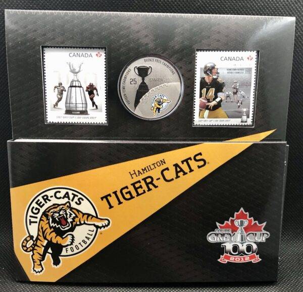 Canada - Tiger-Cats de Hamilton - Ensemble 25 Cents coloré et timbres 2012