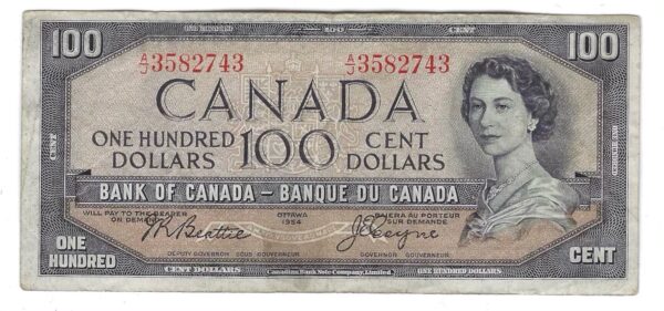 CANADA - Billet 100 Dollars 1954