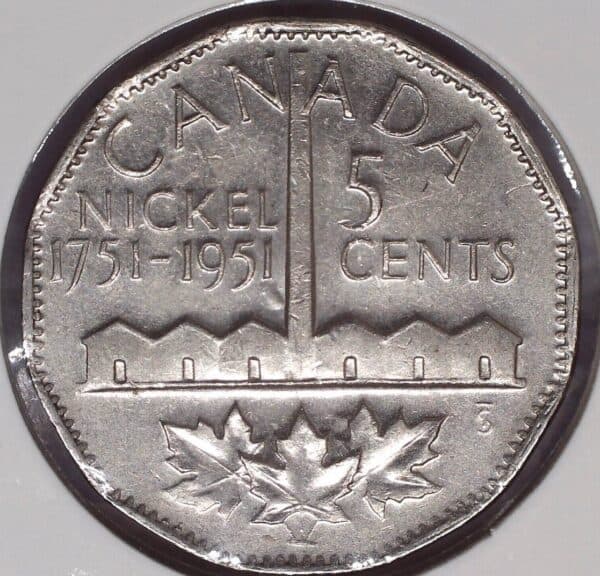 Canada - 5 Cents 1751-1951 Half Moon - Circulé