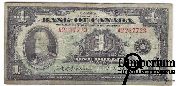 CANADA - Billet 1 Dollar 1935 - Osbourne Towers - BC-1
