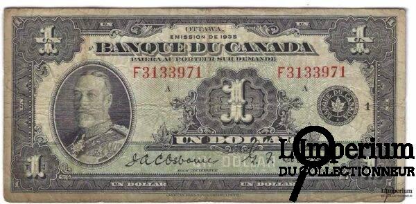 CANADA - Billet 1 Dollar 1935 - Osbourne Towers