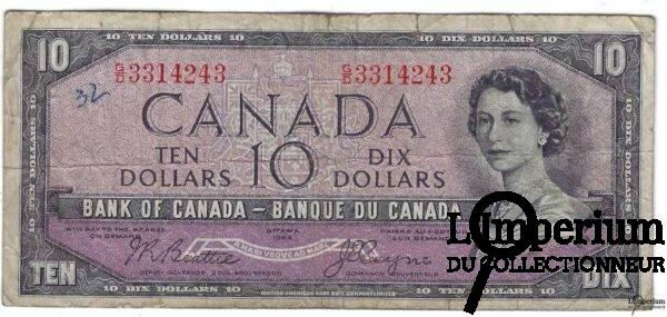 CANADA - 10 Dollars 1954 - Beattie-Coyne - DEVIL'S FACE