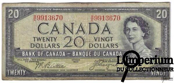 CANADA - 20 Dollars 1954 - Beattie-Coyne - DEVIL'S FACE