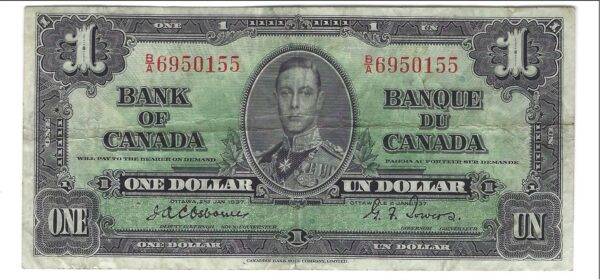 Canada - Billet 1 Dollar 1937 Osbourne Towers - BC-21a