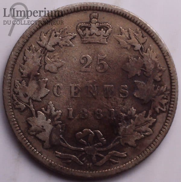 Canada - 25 cents 1881H - VG-8