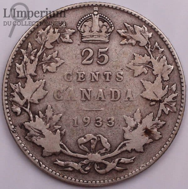 Canada - 25 cents 1933 - VG-8