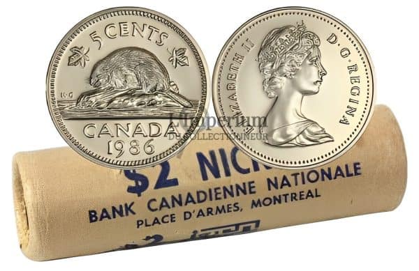 Canada - Rouleau Original de 5 Cents 1986