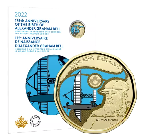 Carte de collection de pièces-souvenirs commémoratives 2022 - 175ᵉ anniversaire de naissance d’Alexander Graham Bell