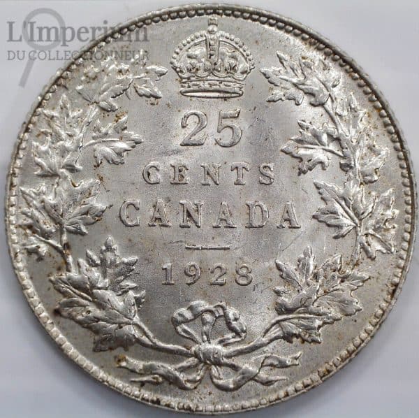 Canada - 25 cents 1928 - AU-55