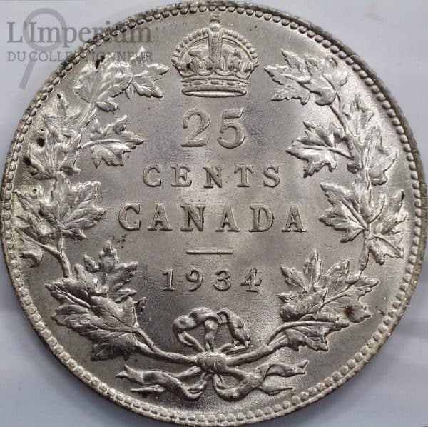 Canada - 25 Cents 1934 - MS-63