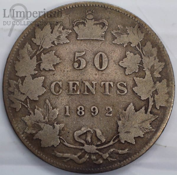 Canada - 50 Cents 1892 OBV# 4 - G-6