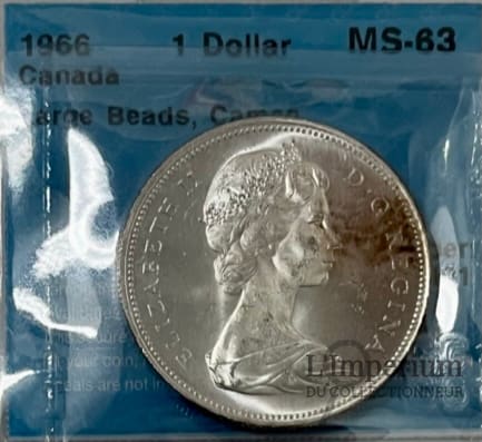 Canada - Dollar 1966 LB - Certifié CCCS MS-63 Caméo - Avers