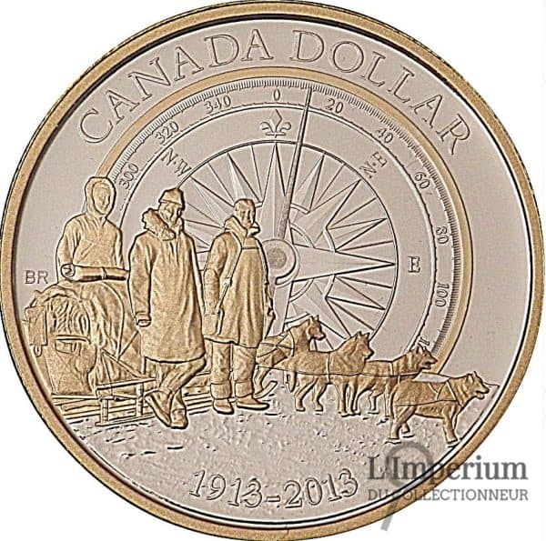 Canada - Dollar 2013 Expédition Arctique Argent Plaqué Or - Spécimen
