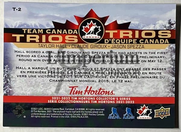 Team Canada Trios 2022 - T-2 Hall/Giroux/Spezza Reverse
