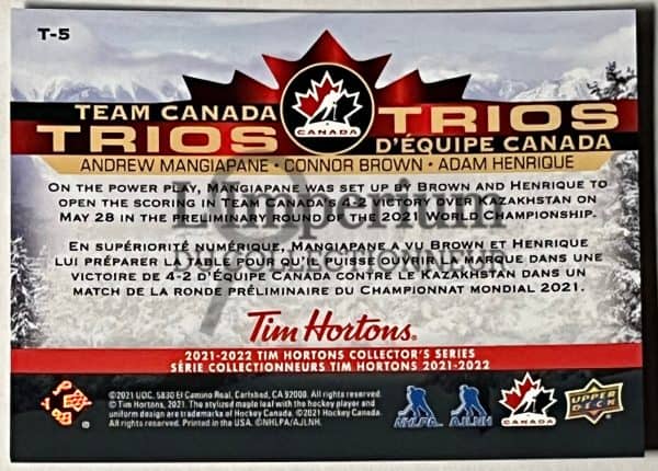 Team Canada Trios 2022 - T-5 Mangiapane/Brown/Henrique Reverse