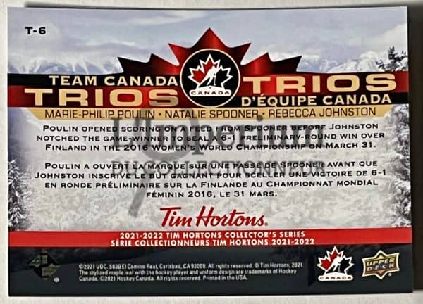 Team Canada Trios 2022 - T-6 Poulin/Spooner/Johnston Reverse
