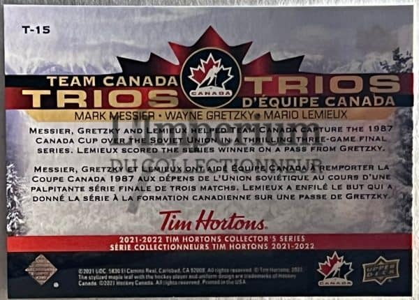 Team Canada Trios 2022 - T-15 Messier/Gretzky/Lemieux Reverse