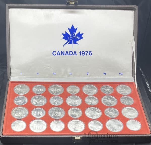 Collections de 28 pièces en argent. Jeux Olympiques 1976 de Montréal