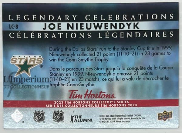 LC-8 Joe Nieuwendyk – Carte d’Hockey Célébrations Légendaires 2023