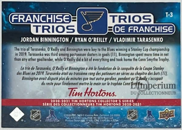 T-3 Jordan Binningtpn - Ryan O'Reilly - Vladimir Tarasenko