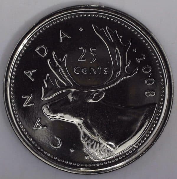 2008 Canada 25 cents NBU