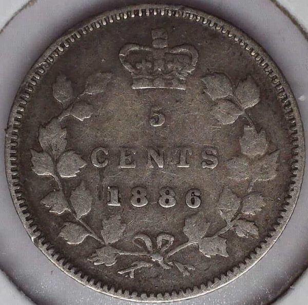 Canada - 5 Cents 1886 Large 6 - F-12