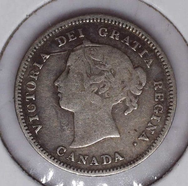 CANADA 5 Cents 1886 Large 6 F-12