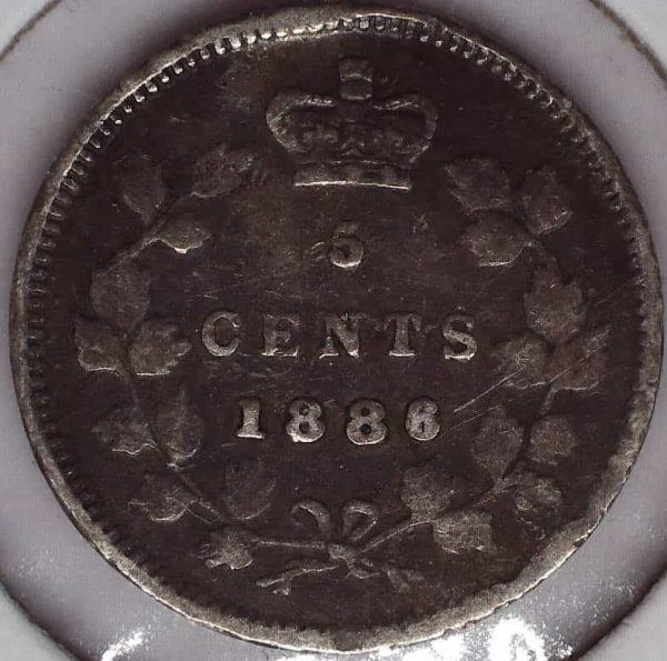 Canada - 5 Cents 1886 Small 6 - F-15