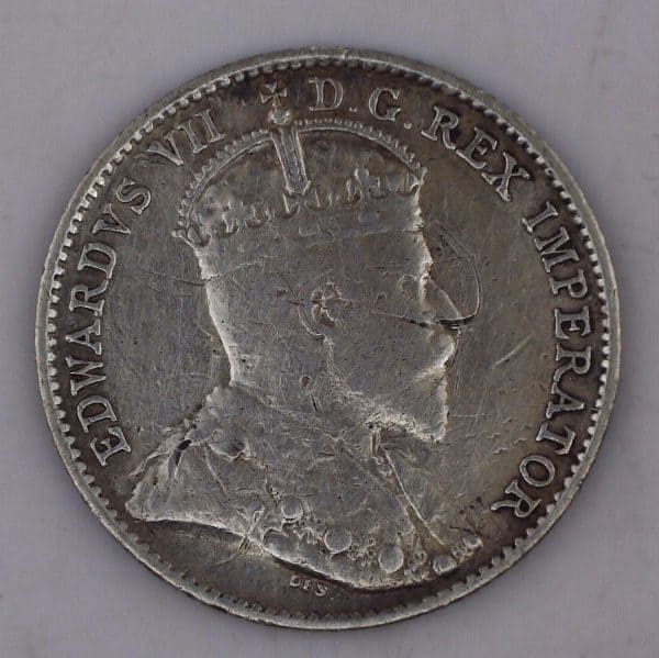 1909 5 Cents CANADA Pointed Leaves VF-30