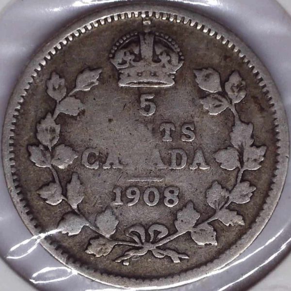 Canada - 5 Cents 1908 Gros 8 - VG-10