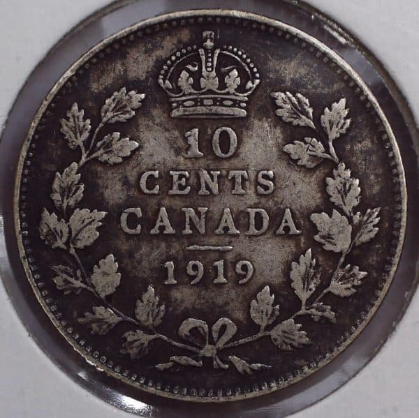 CANADA - 10 Cents 1919 - Argent - VF-20