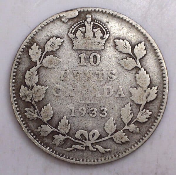 CANADA - 10 Cents 1933 - Argent - VG-8