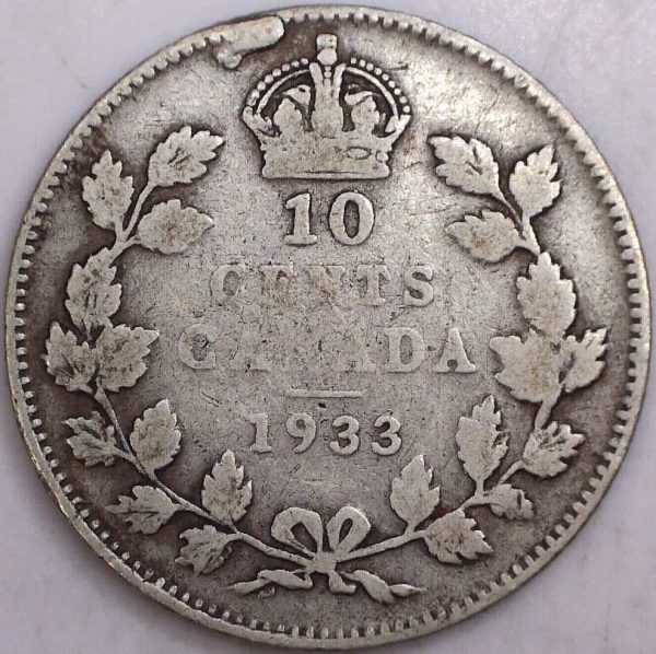 CANADA - 10 Cents 1933 - Argent - VG-8