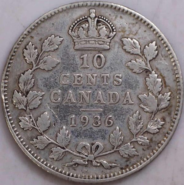 CANADA - 10 Cents 1936 - Argent - VF-20