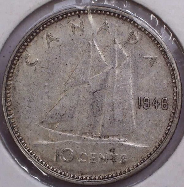 Canada - 10 Cents 1946 - Argent - Circulé