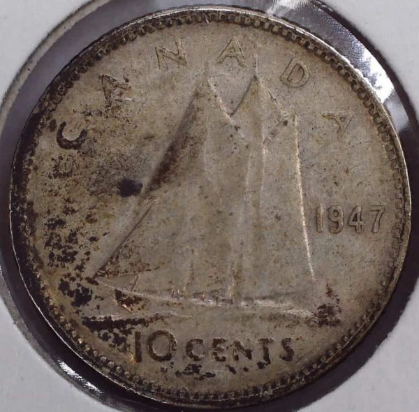 Canada - 10 Cents 1947 - Argent - Circulé
