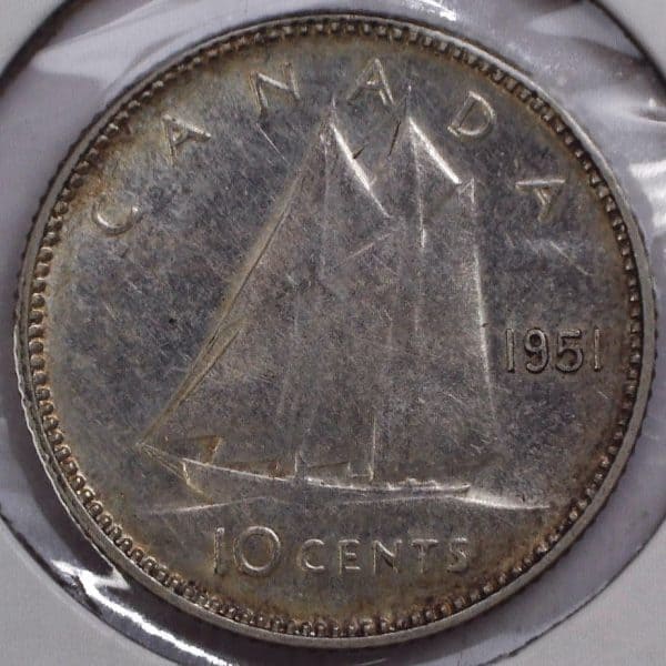 Canada - 10 Cents 1951 - Argent - AU