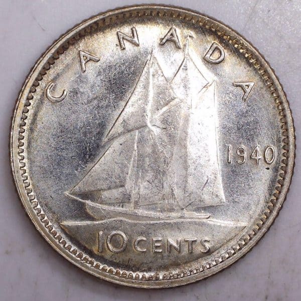 Canada - 10 Cents 1940 - RE-ENGRAVED - AU-55