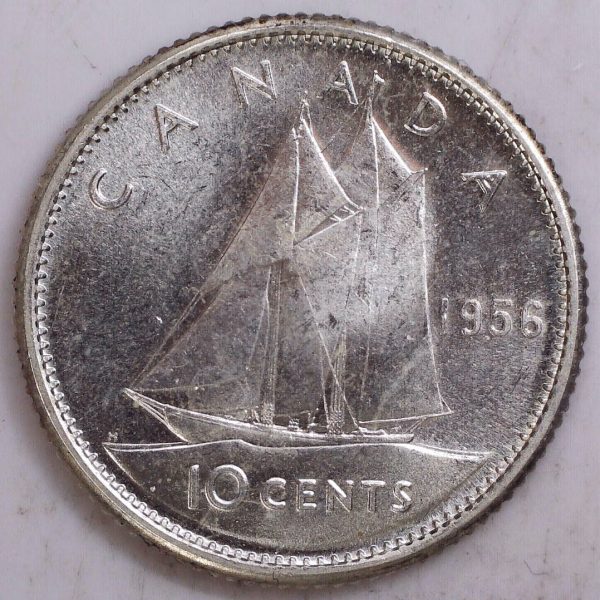 Canada - 10 Cents 1956 Dot - B.Unc