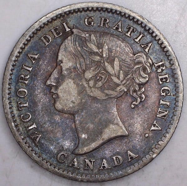 CANADA - 10 Cents 1858 - Crown Die Break - VF-25